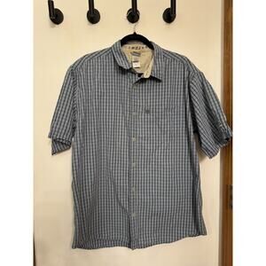 The North Face Men's A5 Series Sz XL Blue Plaid Button Up Short Sleeve Shirt
